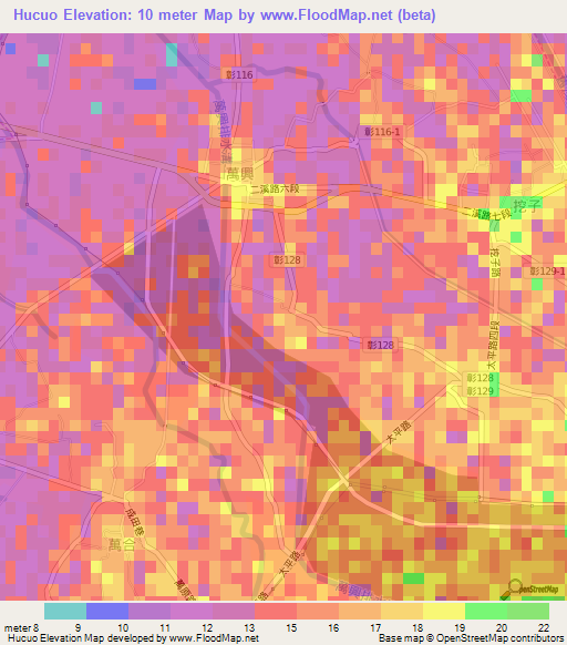 Hucuo,Taiwan Elevation Map