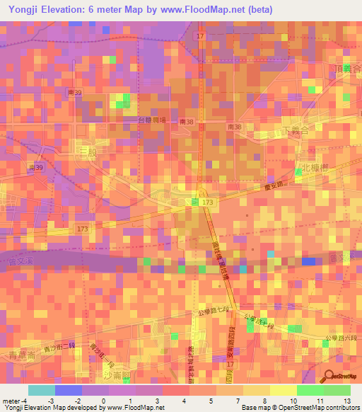 Yongji,Taiwan Elevation Map