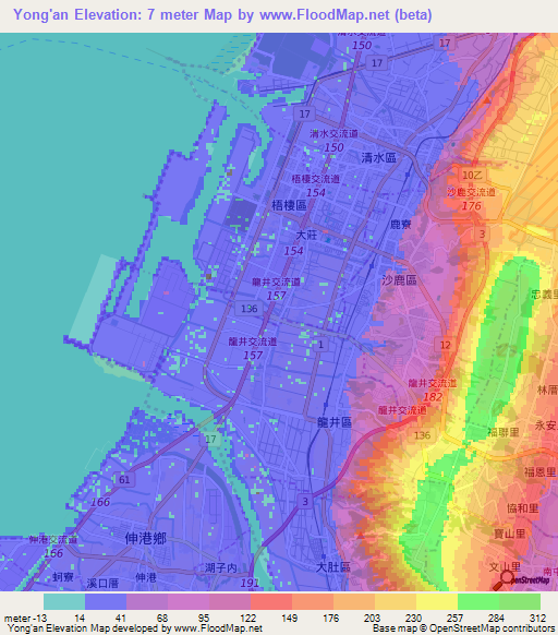 Yong'an,Taiwan Elevation Map