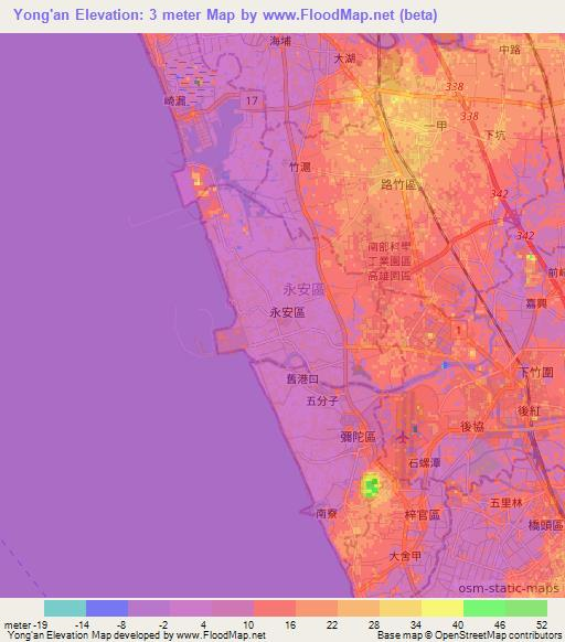 Yong'an,Taiwan Elevation Map