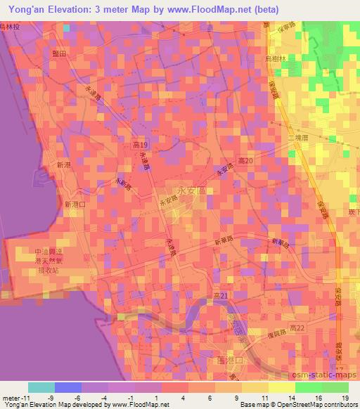 Yong'an,Taiwan Elevation Map