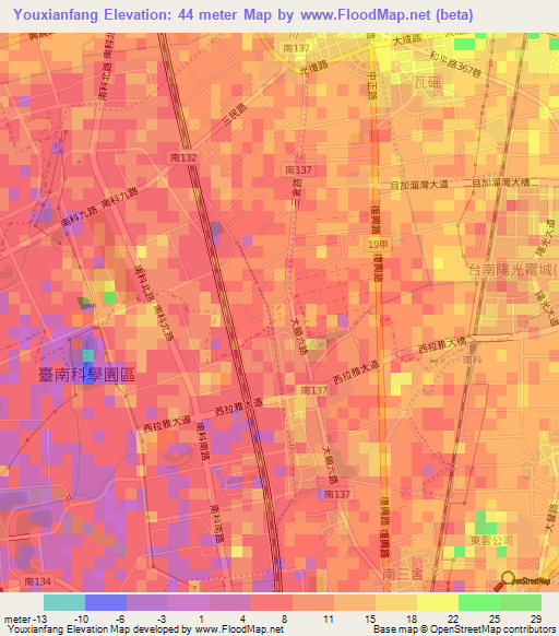 Youxianfang,Taiwan Elevation Map