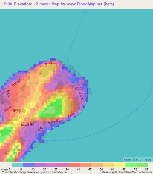 Yufu,Taiwan Elevation Map