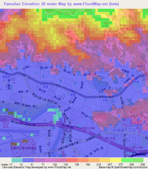 Yamuliao,Taiwan Elevation Map