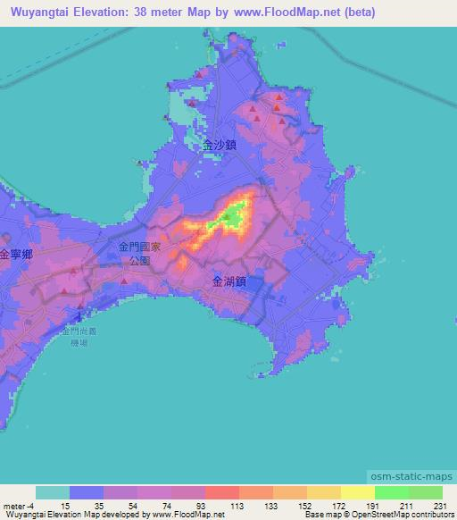 Wuyangtai,Taiwan Elevation Map