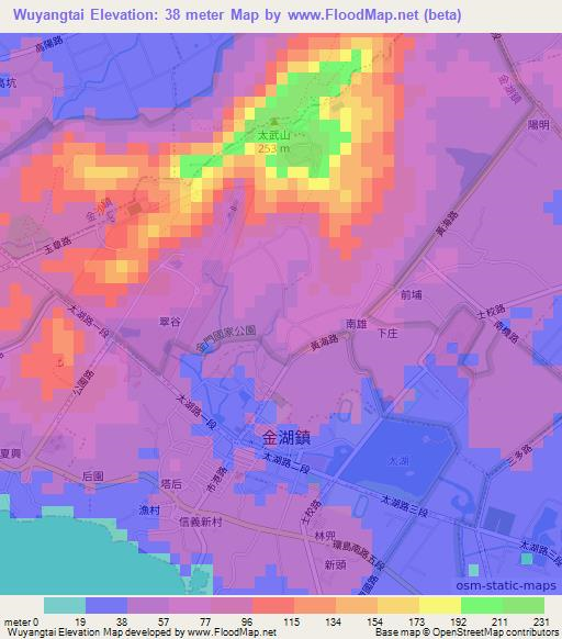 Wuyangtai,Taiwan Elevation Map