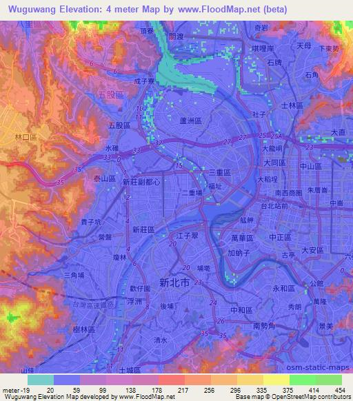 Wuguwang,Taiwan Elevation Map