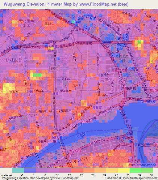 Wuguwang,Taiwan Elevation Map