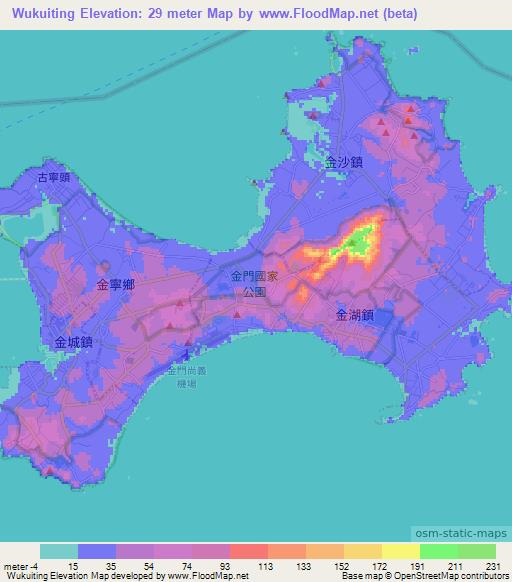 Wukuiting,Taiwan Elevation Map