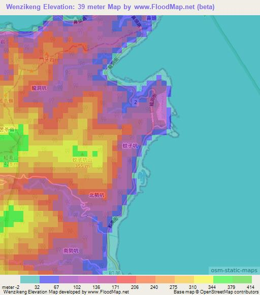 Wenzikeng,Taiwan Elevation Map
