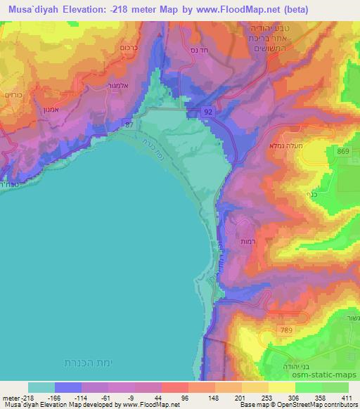 Musa`diyah,Syria Elevation Map