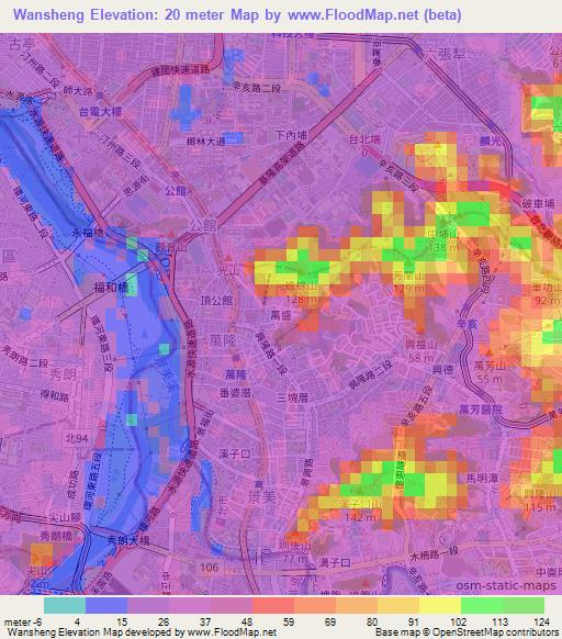 Wansheng,Taiwan Elevation Map