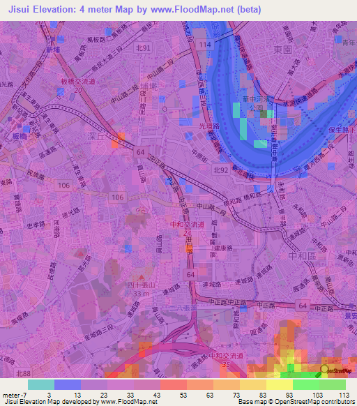Jisui,Taiwan Elevation Map
