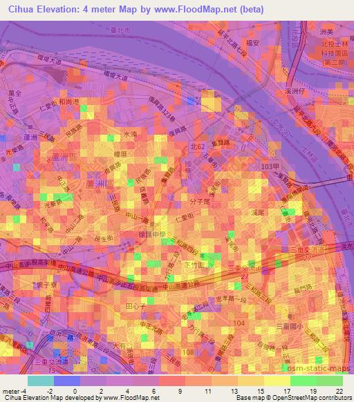 Cihua,Taiwan Elevation Map
