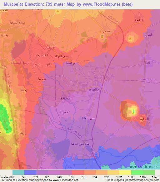 Muraba`at,Syria Elevation Map