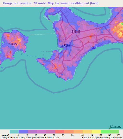 Dongsha,Taiwan Elevation Map