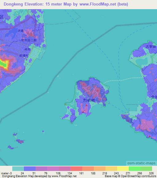 Dongkeng,Taiwan Elevation Map
