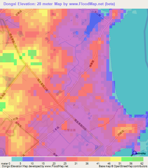 Dongxi,Taiwan Elevation Map