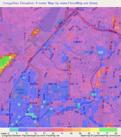 Congziliao,Taiwan Elevation Map