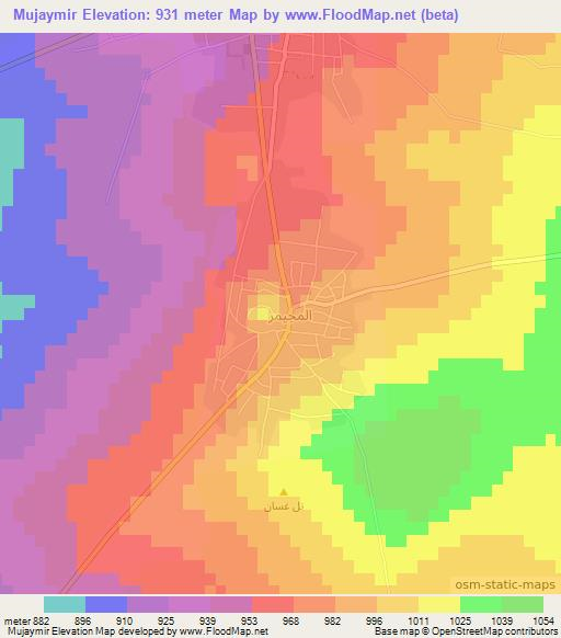 Mujaymir,Syria Elevation Map