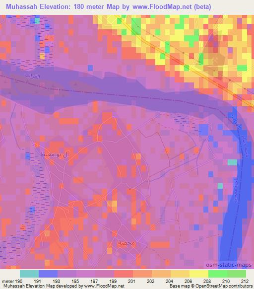 Muhassah,Syria Elevation Map