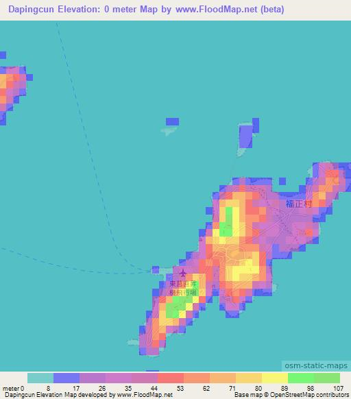 Dapingcun,Taiwan Elevation Map