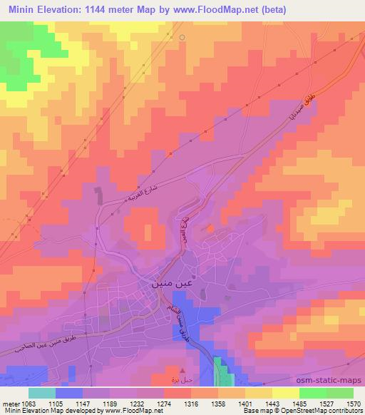 Minin,Syria Elevation Map