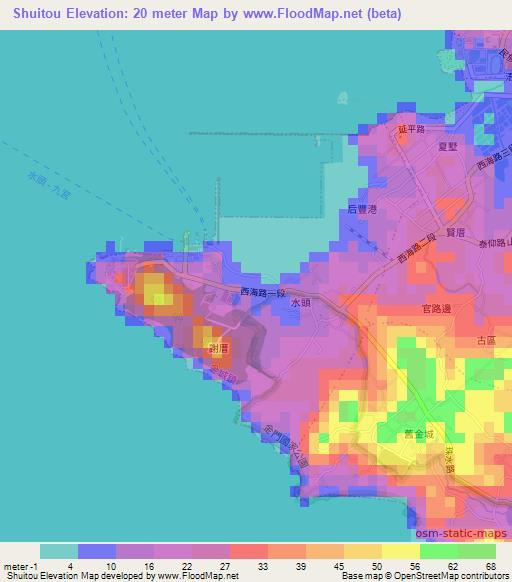 Shuitou,Taiwan Elevation Map
