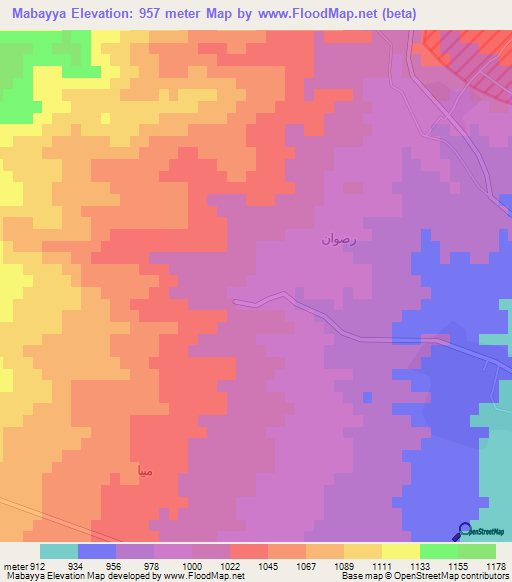 Mabayya,Syria Elevation Map