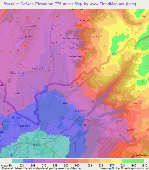 Mazra`at Qafwah,Syria Elevation Map