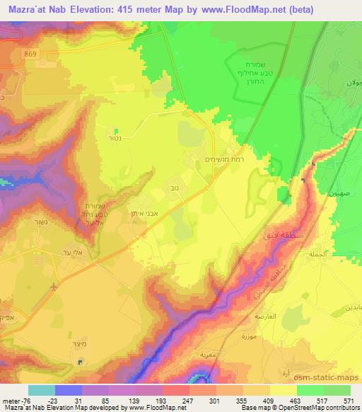 Mazra`at Nab,Syria Elevation Map