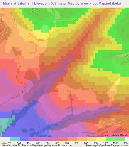 Mazra`at Jabal Siri,Syria Elevation Map