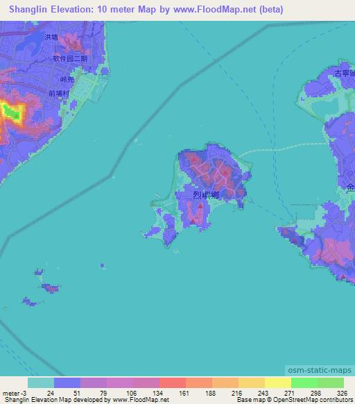 Shanglin,Taiwan Elevation Map