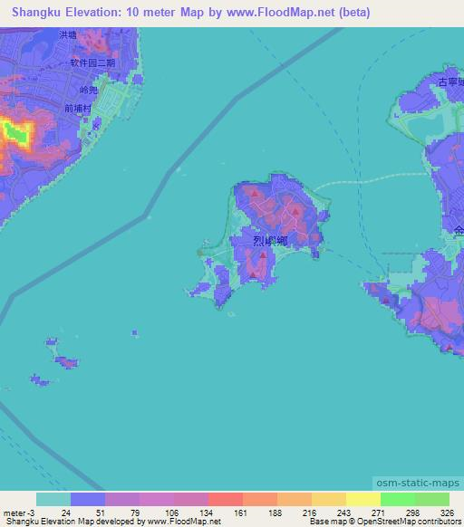Shangku,Taiwan Elevation Map