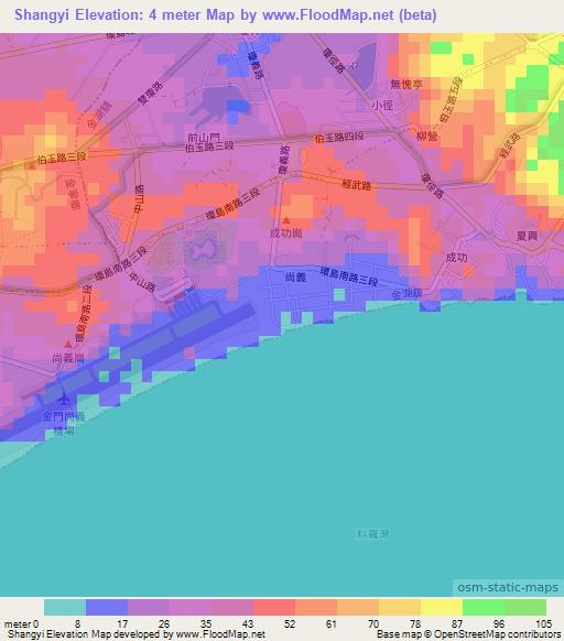 Shangyi,Taiwan Elevation Map