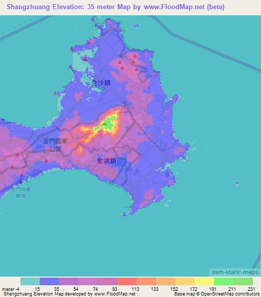 Shangzhuang,Taiwan Elevation Map