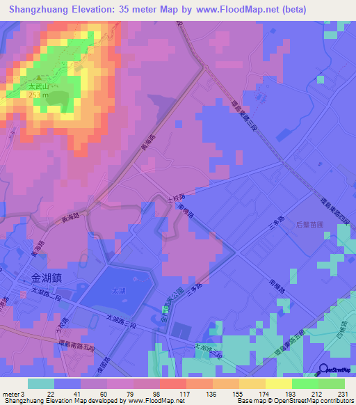 Shangzhuang,Taiwan Elevation Map