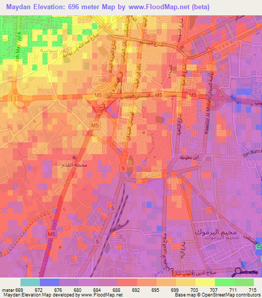 Maydan,Syria Elevation Map