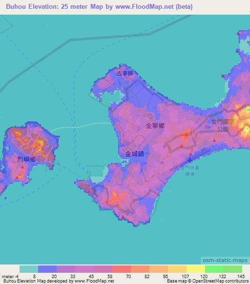Buhou,Taiwan Elevation Map