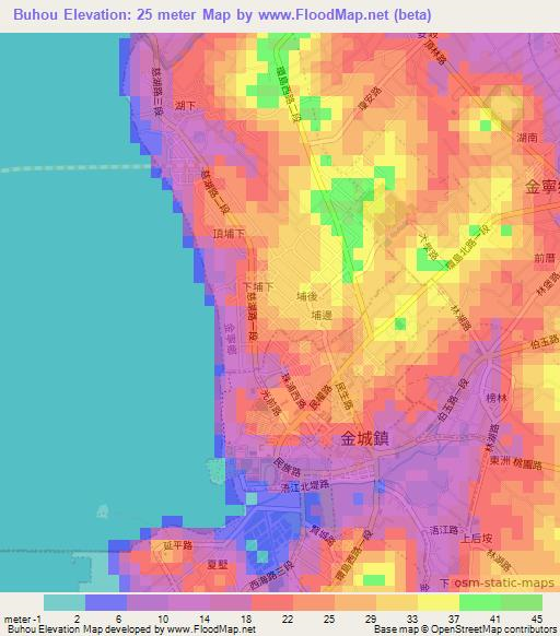 Buhou,Taiwan Elevation Map