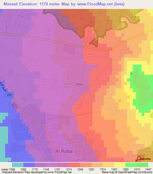 Massad,Syria Elevation Map