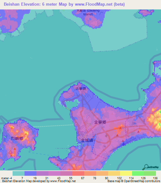 Beishan,Taiwan Elevation Map