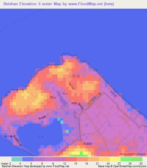 Beishan,Taiwan Elevation Map