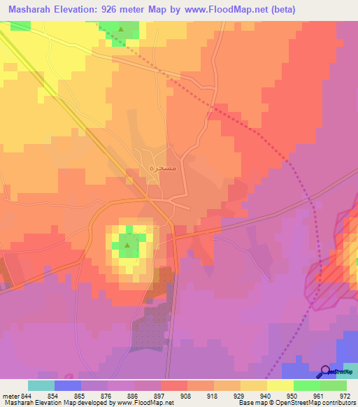 Masharah,Syria Elevation Map