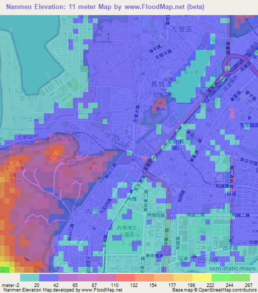 Nanmen,Taiwan Elevation Map