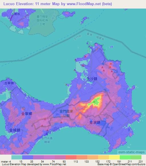 Lucuo,Taiwan Elevation Map