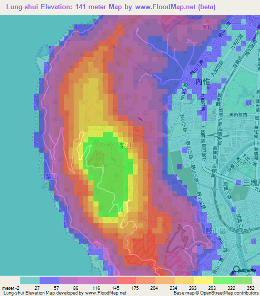 Lung-shui,Taiwan Elevation Map