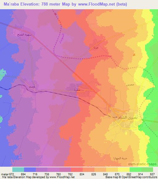 Ma`raba,Syria Elevation Map