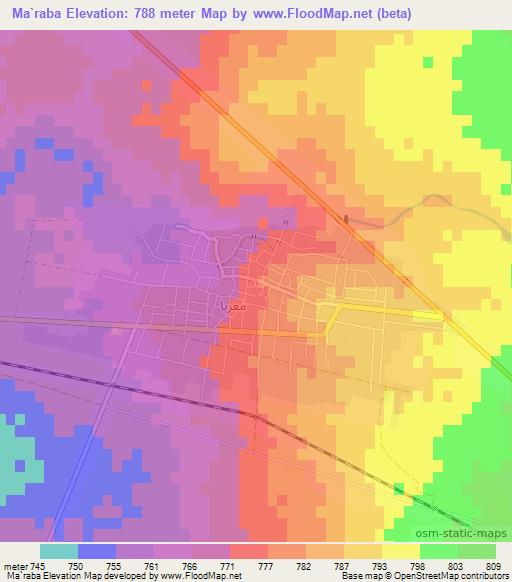 Ma`raba,Syria Elevation Map