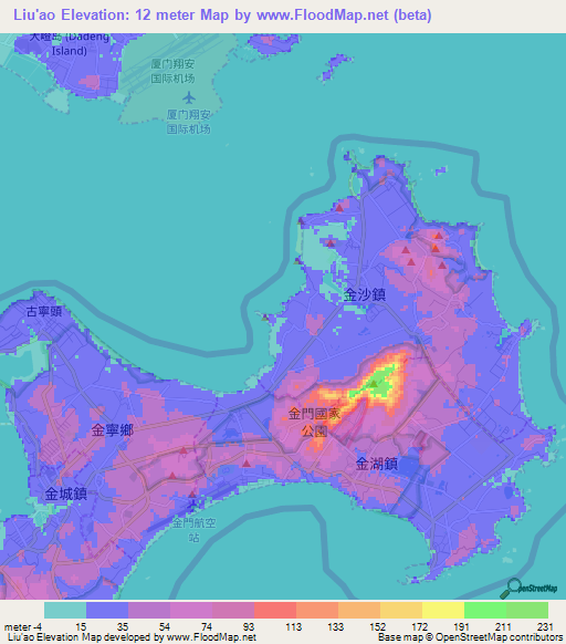 Liu'ao,Taiwan Elevation Map
